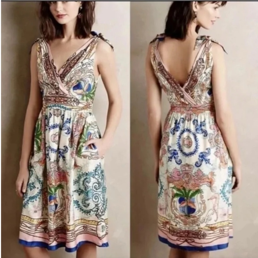 Anthropologie Collette Dinnigan flamingo dress Sleeveless Dress